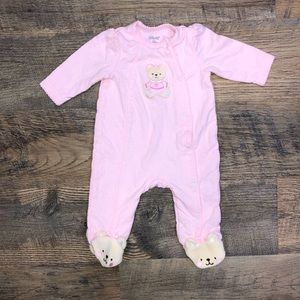 Little Me 3 Month Light Pink Sweet Bear Footie